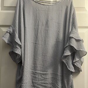 Polka Dot Ruffle Sleeve Blouse